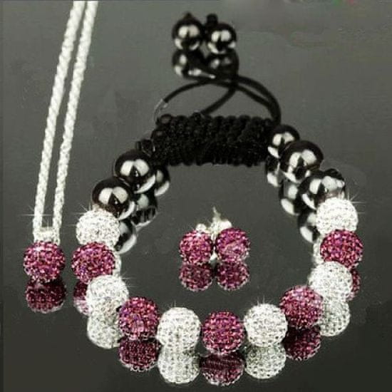 IZMAEL Shamballa Set - Fialová/Kryštálová KP89