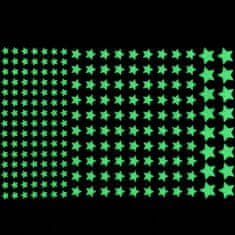 IZMAEL Fosforeskujúce penové Hviezdičky na stenu-Zelená KP6451