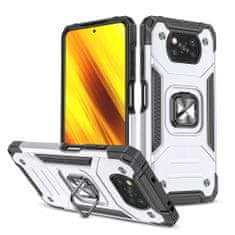 WOZINSKY Puzdro Wozinsky Ring armor pre Xiaomi Poco X3 NFC/Poco X3 Pro - Strieborná KP9116