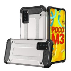 IZMAEL Puzdro Hybrid Armor pre Xiaomi Poco M3 - Strieborná KP9533