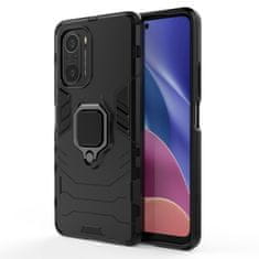 IZMAEL Odolné Puzdro Ring Armor Case pre Xiaomi Poco F3/Redmi K40/Redmi K40 Pro/Redmi K40 Pro+ - Čierna KP9709