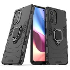 IZMAEL Odolné Puzdro Ring Armor Case pre Xiaomi Poco F3/Redmi K40/Redmi K40 Pro/Redmi K40 Pro+ - Čierna KP9709