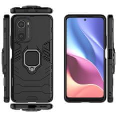 IZMAEL Odolné Puzdro Ring Armor Case pre Xiaomi Poco F3/Redmi K40/Redmi K40 Pro/Redmi K40 Pro+ - Čierna KP9709