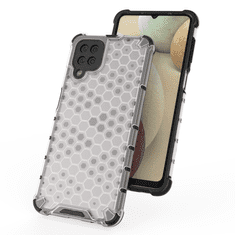 IZMAEL Honeycomb pancierové puzdro so silikónovým rámom pre Samsung Galaxy A12/Galaxy M12 - Modrá KP10247