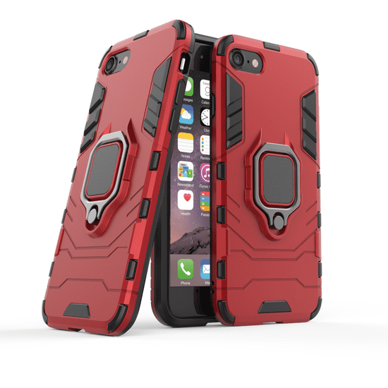 IZMAEL Odolné Puzdro Ring Armor Case pre Apple iPhone 7/iPhone 8/iPhone SE 2020/iPhone SE 2022 - Čierna KP9717