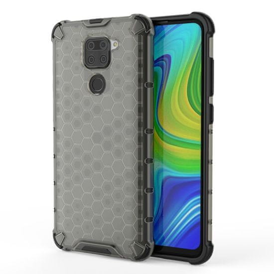 IZMAEL Honeycomb pancierové puzdro so silikónovým rámom pre Xiaomi Redmi Note 9/Redmi 10X 4G - Transparentná KP10315