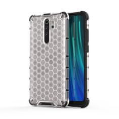 IZMAEL Honeycomb pancierové puzdro so silikónovým rámom pre Xiaomi Redmi Note 8 Pro - Transparentná KP10318