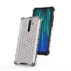 IZMAEL Honeycomb pancierové puzdro so silikónovým rámom pre Xiaomi Redmi Note 8 Pro - Transparentná KP10318