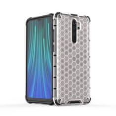 IZMAEL Honeycomb pancierové puzdro so silikónovým rámom pre Xiaomi Redmi Note 8 Pro - Transparentná KP10318