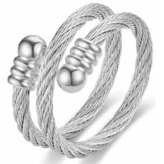 IZMAEL Prsteň Rope-Strieborná KP17094