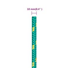 Vidaxl Lodné lano zelené 10 mm 500 m polypropylén