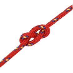 Vidaxl Lodné lano červené 5 mm 25 m polypropylén