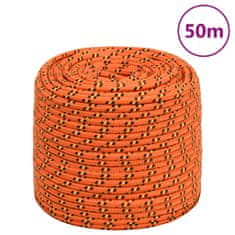 Vidaxl Lodné lano oranžové 6 mm 50 m polypropylén