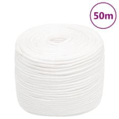 Vidaxl Lodné lano biele 6 mm 50 m polypropylén