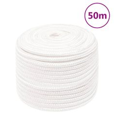 Vidaxl Lodné lano biele 12 mm 50 m polypropylén