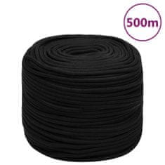 Vidaxl Pracovné lano čierne 6 mm 500 m polyester