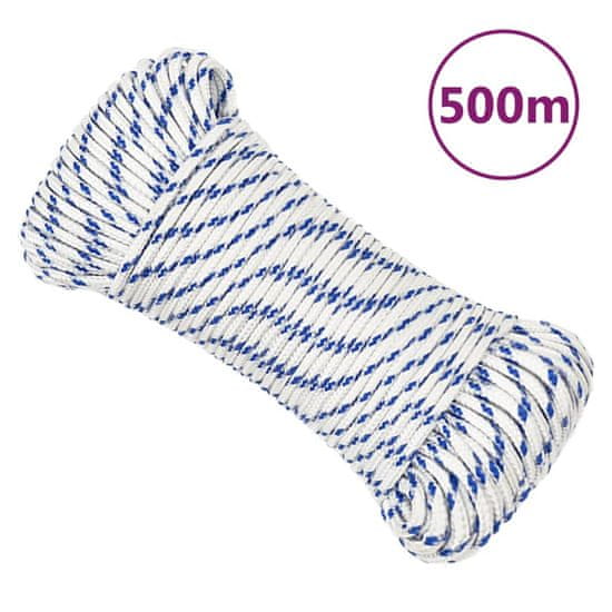 Vidaxl Lodné lano biele 5 mm 500 m polypropylén