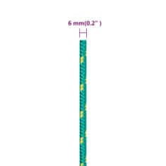 Vidaxl Lodné lano zelené 6 mm 500 m polypropylén