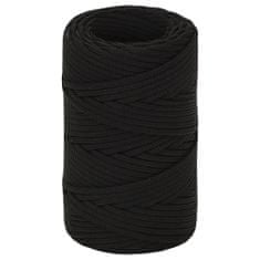 Vidaxl Pracovné lano čierne 2 mm 100 m polyester