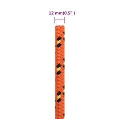 Vidaxl Lodné lano oranžové 12 mm 25 m polypropylén