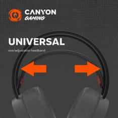 Canyon Herný headset Interceptor GH-8A, LED, PC/PS4/Xbox one, Deep bass, kábel 2m, USB + 2x3, 5F TRS jack + rozbočovač