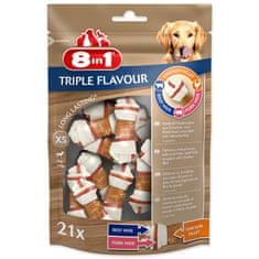 8in1 Kosti žvýkací Triple Flavour XS 21 ks