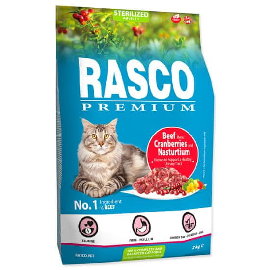 RASCO PREMIUM Granule Sterilized hovězí s brusinkou a lichořeřišnicí 2 kg