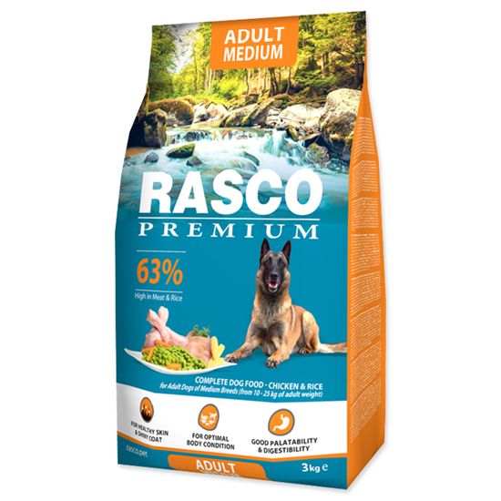 RASCO PREMIUM Granule Adult Medium kuře s rýží 3 kg