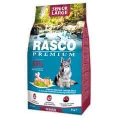 RASCO PREMIUM Granule Senior Large kuře s rýží 3 kg