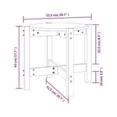 Vidaxl Konferenčný stolík biely Ø 52,5x45 cm borovicový masív