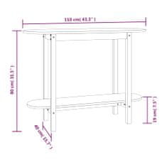 Vidaxl Konzolový stolík medovohnedý 110x40x80 cm masívna borovica