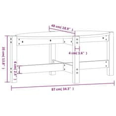 Vidaxl Konferenčný stolík čierny 87x48x35 cm borovicový masív