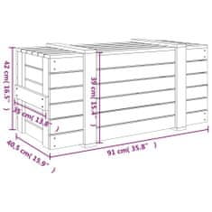 Petromila vidaXL Úložný box čierny 91x40,5x42 cm masívna borovica