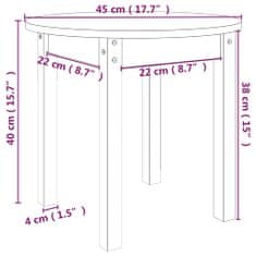 Vidaxl Konferenčný stolík Ø 45x40 cm borovicový masív