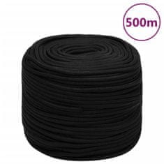 Vidaxl Pracovné lano čierne 8 mm 500 m polyester