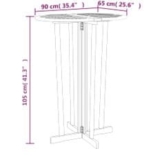 Petromila vidaXL Skladací barový stôl 90x65x105 cm tíkový masív