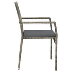Petromila vidaXL Záhradné stoličky so sedákmi 4 ks polyratanové sivé