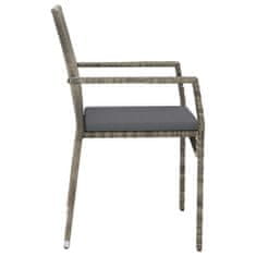 Petromila vidaXL Záhradné stoličky so sedákmi 2 ks polyratanové sivé