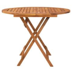 Petromila vidaXL Skladací záhradný stôl Ø90x75 cm masívne akáciové drevo