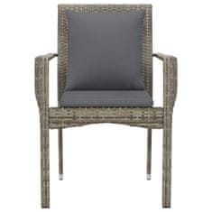 Petromila vidaXL Záhradné stoličky so sedákmi 4 ks polyratanové sivé