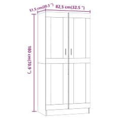 Petromila vidaXL Šatník dymový dub 82,5x51,5x180 cm spracované drevo