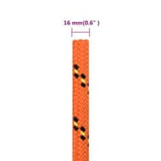 Vidaxl Lodné lano oranžové 16 mm 250 m polypropylén