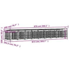 Petromila vidaXL Vonkajšia voliéra pre psy so strechou oceľová 16,89 m²