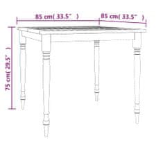 Petromila vidaXL Batavia stôl 85x85x75 cm tíkové masívne drevo