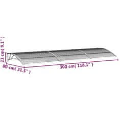 Petromila vidaXL Vchodová strieška sivá 300x75 cm polykarbonát