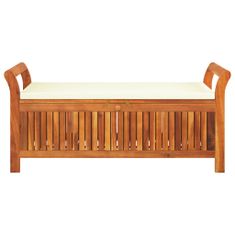 Petromila vidaXL Záhradná úložná lavica s vankúšom 126 cm masívne akáciové drevo
