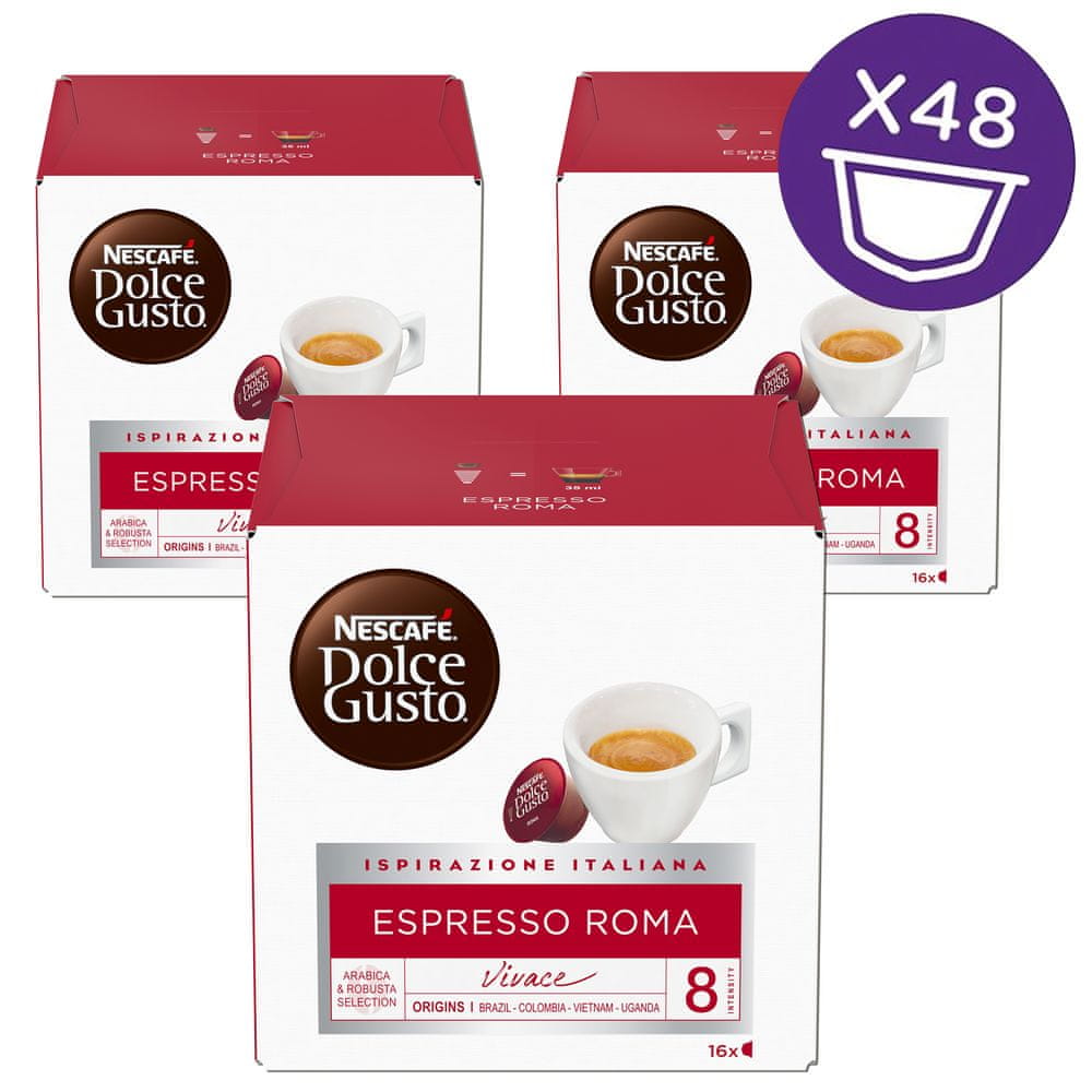 NESCAFÉ Dolce Gusto Espresso Roma – kávové kapsule – kartón 3x16 ks