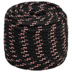 Vidaxl Lodné lano čierne 18 mm 100 m polypropylén
