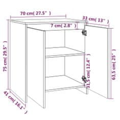 Vidaxl Komoda hnedý dub 70x40x73,5 cm drevotrieska