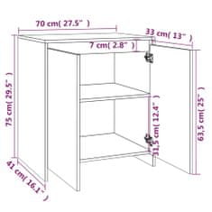 Vidaxl Komoda sivá sonoma 70x40x73,5 cm drevotrieska